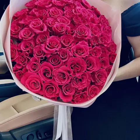 Crimson Dream, 50 pink roses, Aroma Flowers Las Vegas