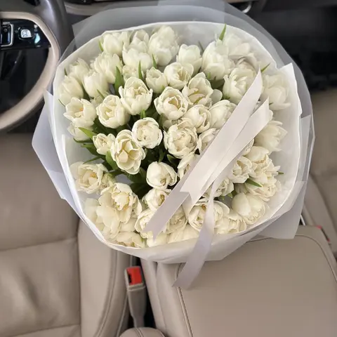 Ivory Dreams, white tulip bouquet, Aroma Flowers Las Vegas